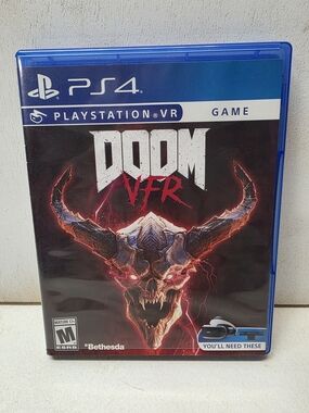 DOOM VFR PS4 PlayStation VR Bethesda Tested Works Disc Case Insert PSVR